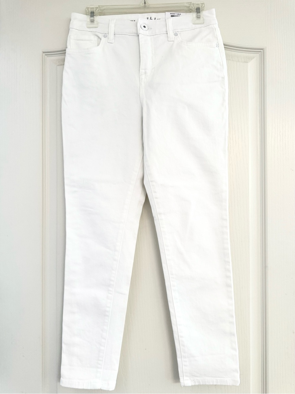 Style & Co White High Rise Skinny Ankle Stretch Slimming Pocket 6P